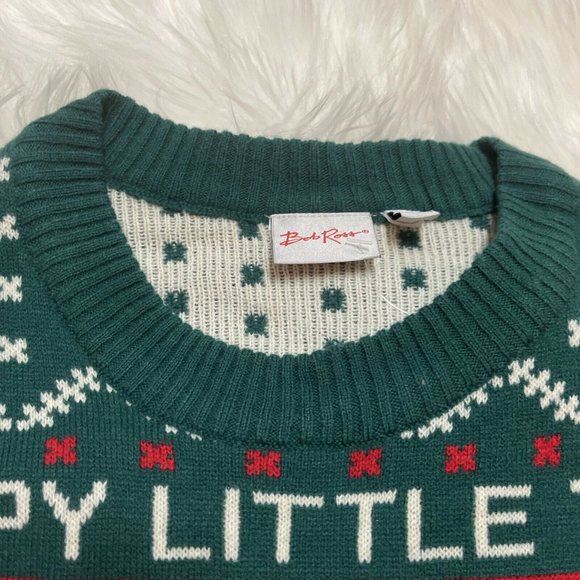 Bob Ross Ugly Christmas Sweater Adult MEDIUM M Painting Holiday Trees Afro NEW - Picture 2 of 12